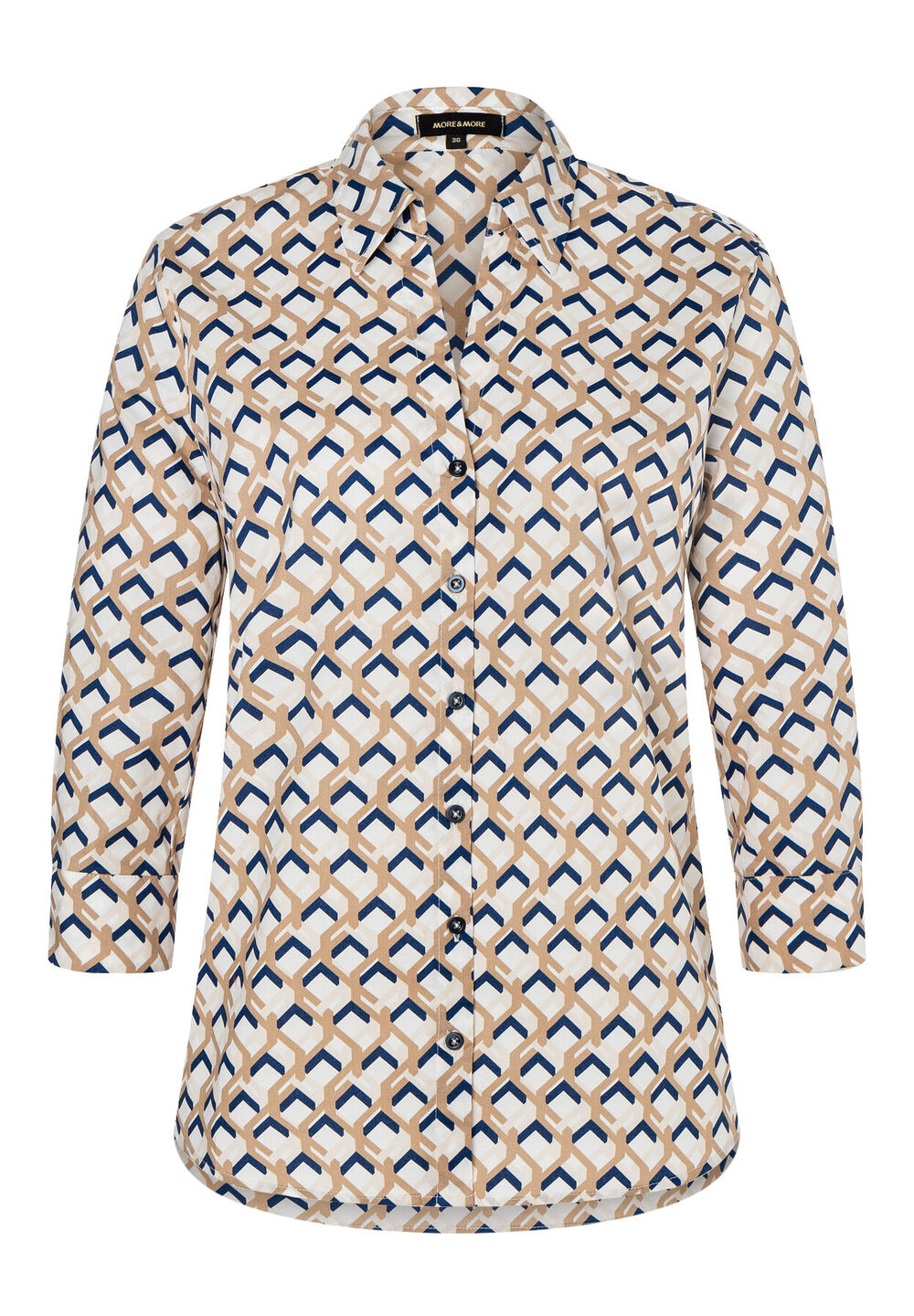 Hemdbluse, graphischer Print, Frühjahrs-Kollektion, marine Detailansicht 2