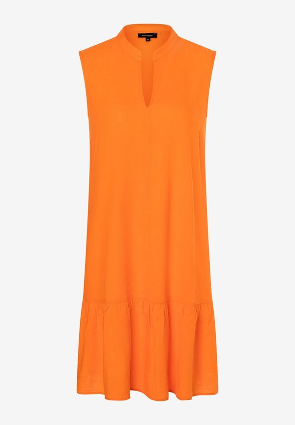 Leinen/Viskose Kleid, fresh orange, Sommer-Kollektion
