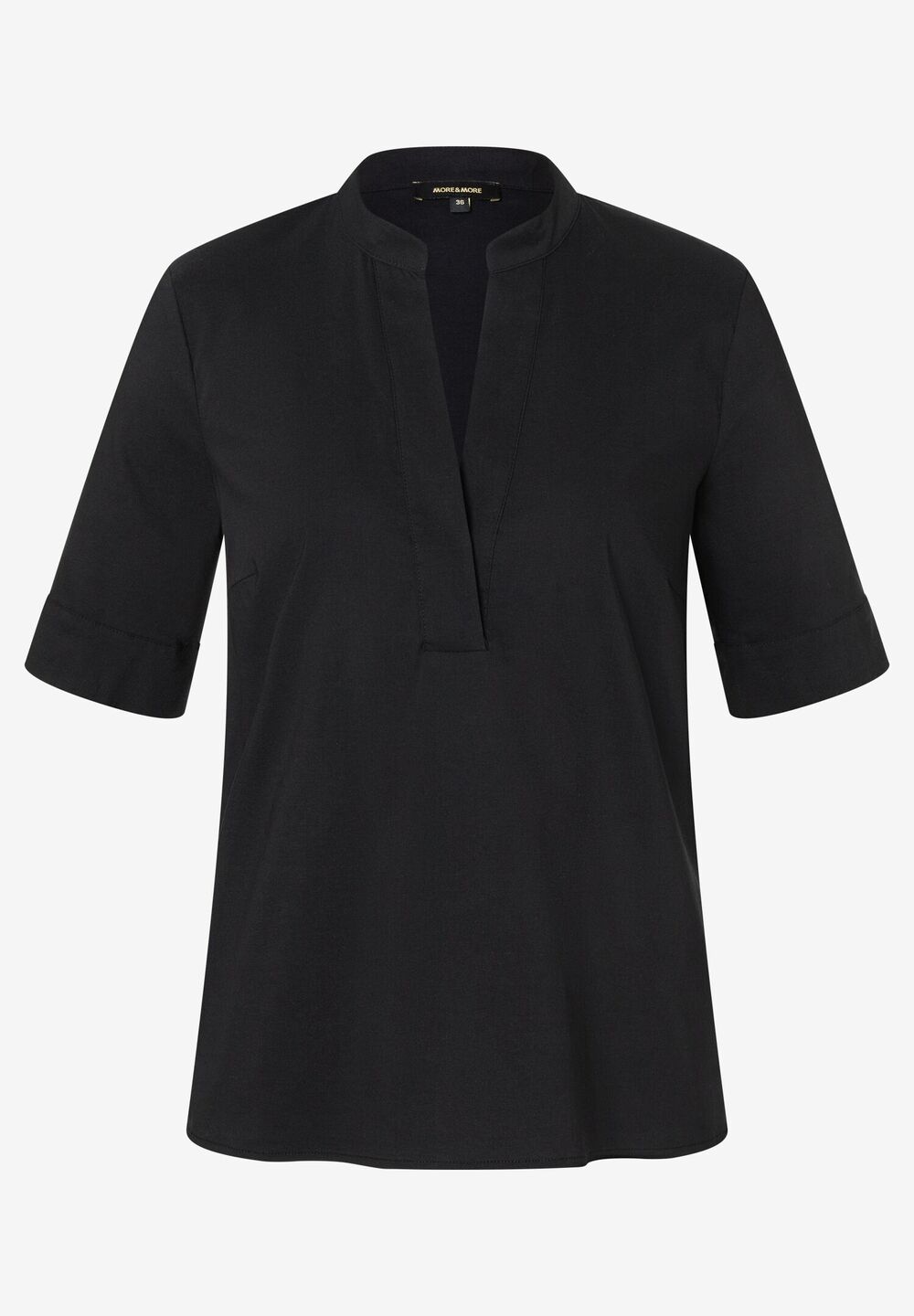 Baumwoll/Stretch Bluse, schwarz, Sommer-Kollektion, schwarzFrontansicht