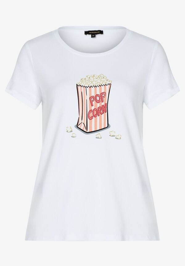 4027819892202 - T-Shirt mit Popcorn-Frontprint weiß Frühjahrs-Kollektion