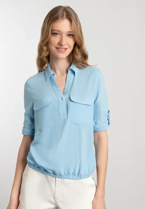 More & More Sportive Bluse, light skyblue, Frühjahrs-Kollektion