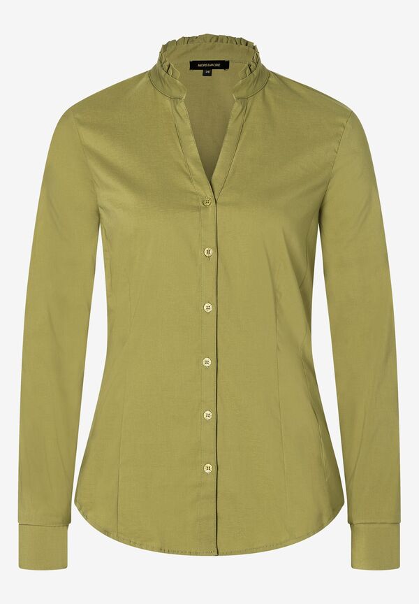 Baumwoll/Stretch Bluse, soft moss green