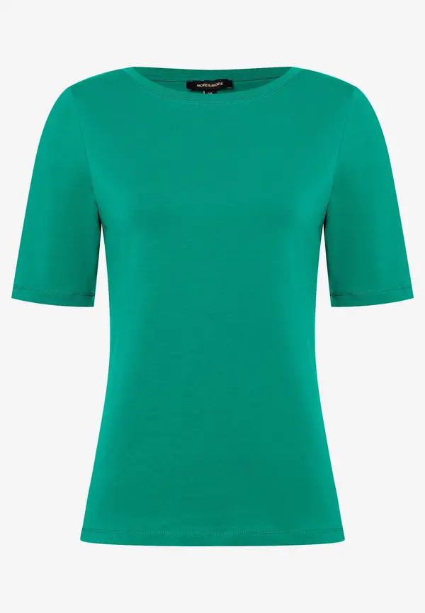 More & More T-Shirt mit U-Boot Ausschnitt, summergarden green, Sommer-Kollektion