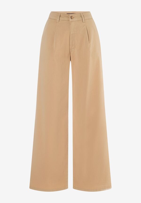 weite Baumwoll-Hose, cork beige, Sommer-Kollektion günstig online kaufen