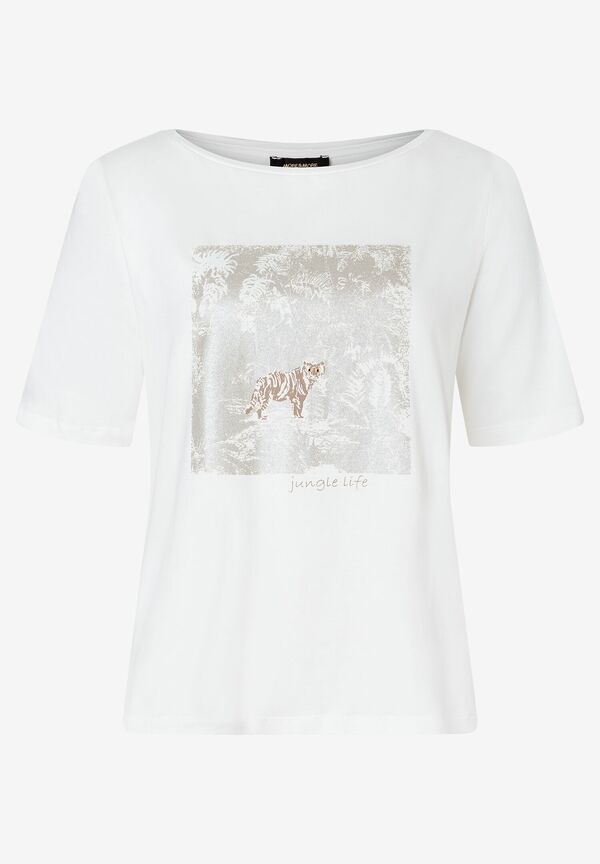 T-Shirt mit Foil-Print, ecru, Sommer-Kollektion günstig online kaufen