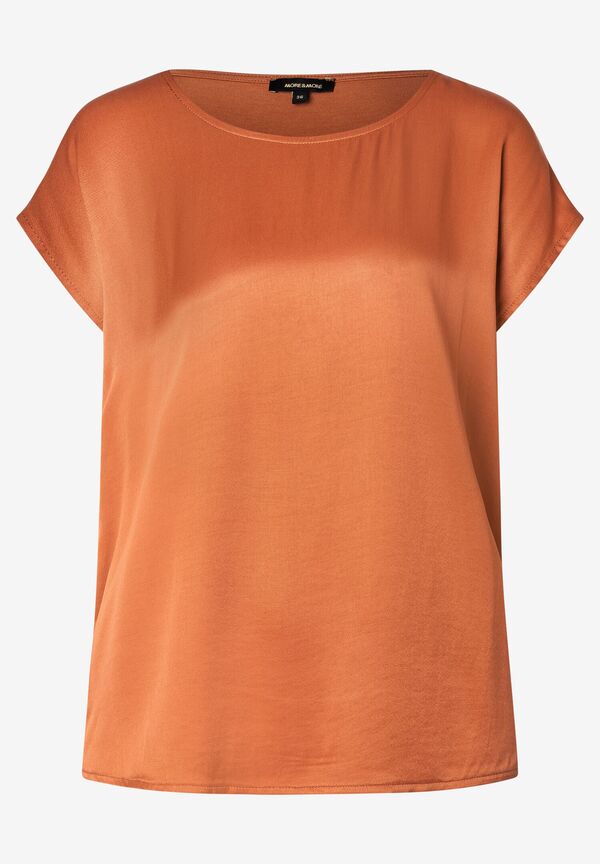 Shirt mit Satinfront, clay brown, Sommer-Kollektion günstig online kaufen