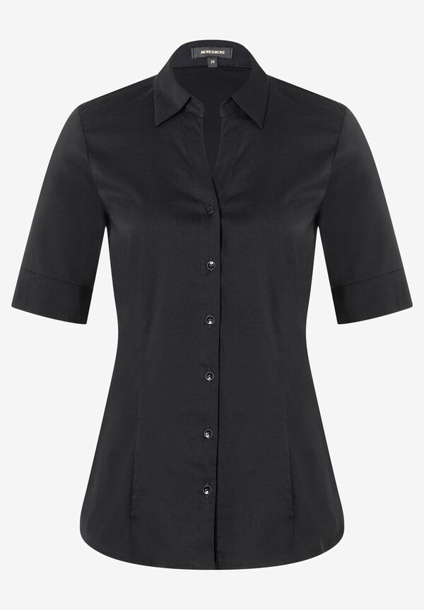 Baumwoll/Stretch Bluse, schwarz